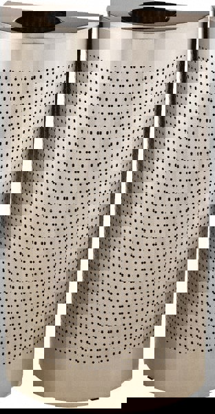 Decorative Trash Can: 12 gal, Half-Round, Gray