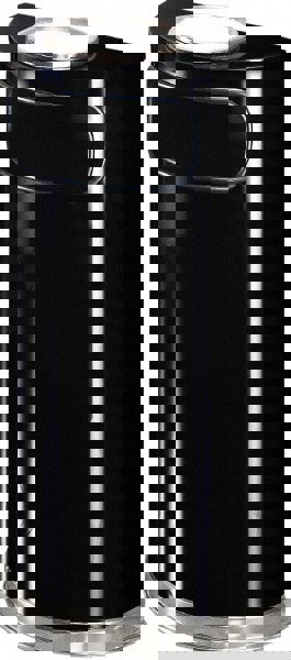 Decorative Trash Can with Ash/Trash Top: 9 gal, Half-Round, Black