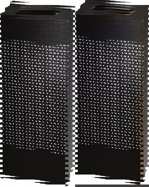 Decorative Trash Can: 22-1/2 gal, Rectangle, Black