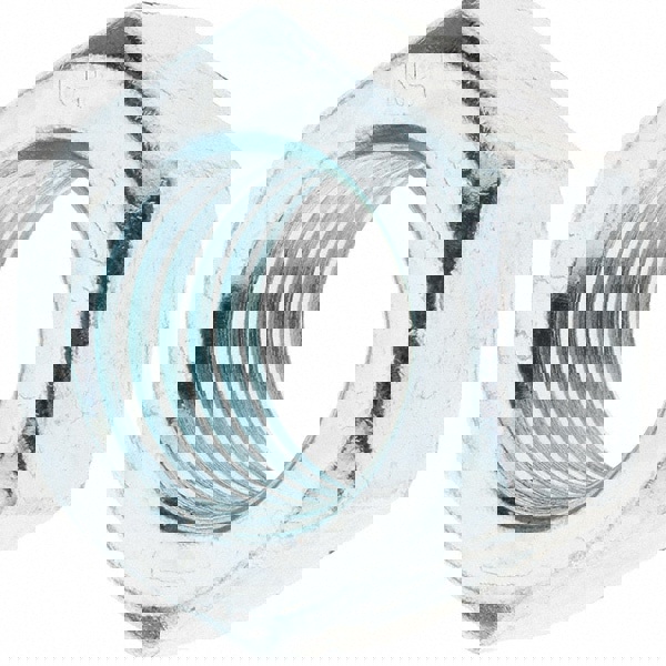 Hex Nut: 1-1/8 - 7, Grade 5 Steel, Zinc Clear Finish