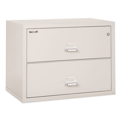 Horizontal File Cabinet: 2 Drawers, Steel, Parchment