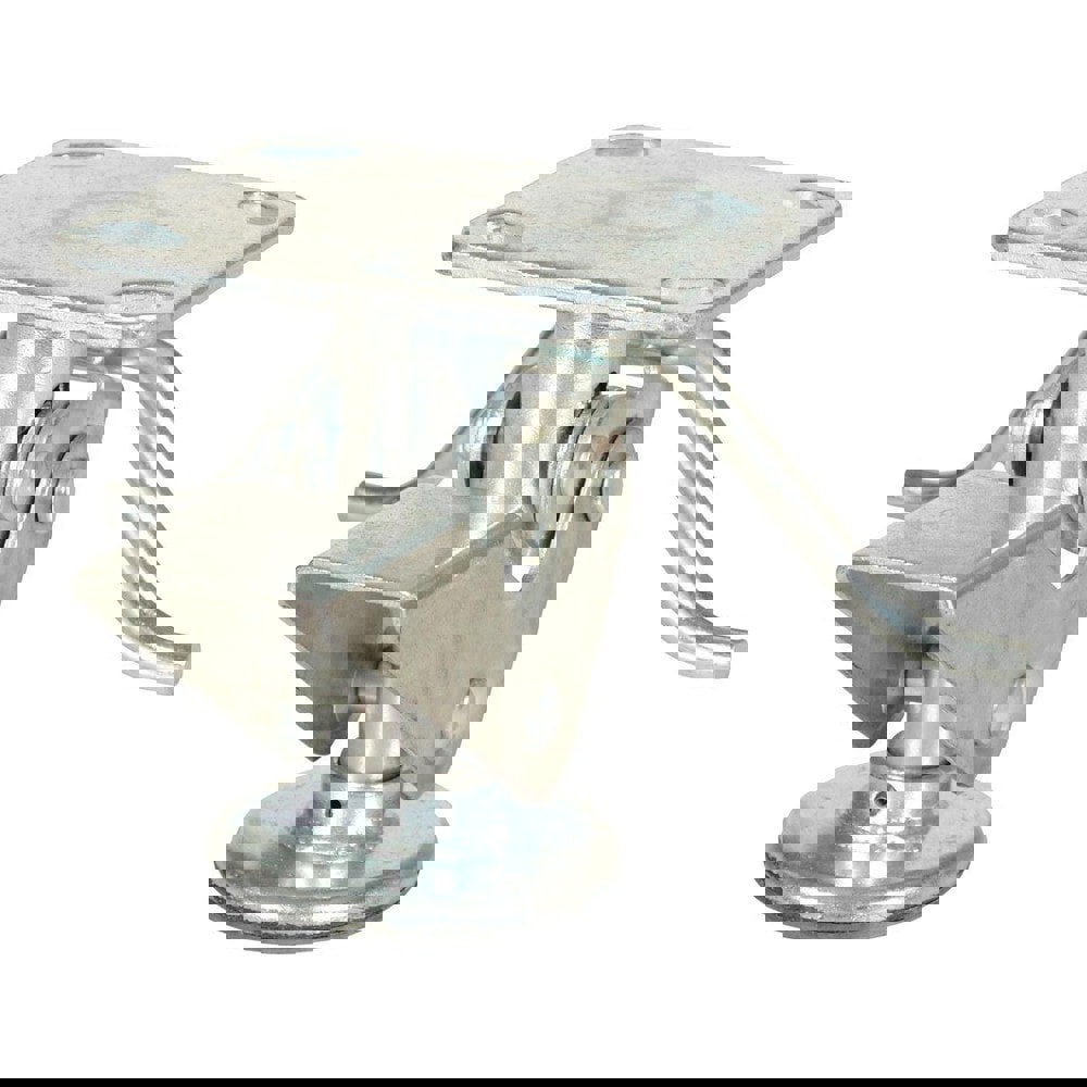 Floor Locks; Retracted Height: 5in ; Extended Height: 5.88in ; Top Plate Size: 4.5 x 4 in ; Maximum Height: 6.25in ; Color: Silver ; Material: Steel