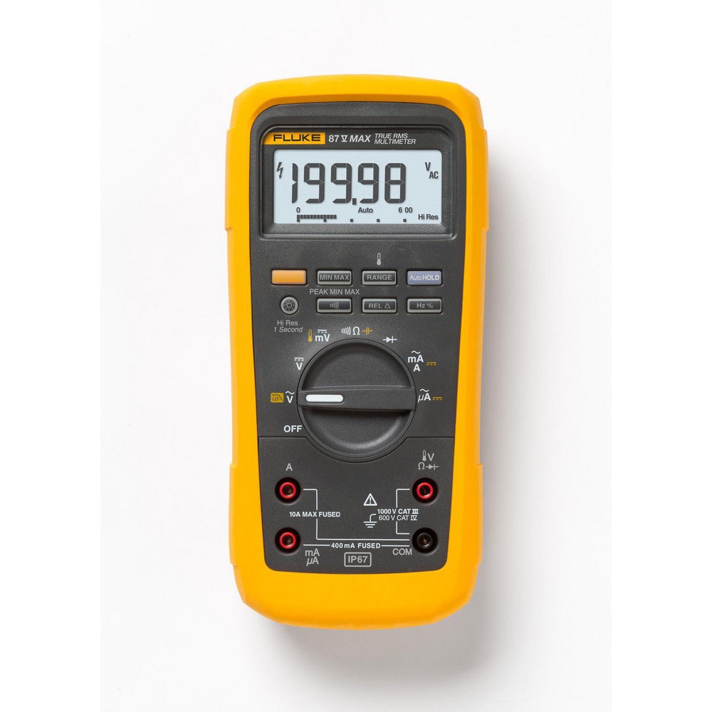 Multimeters; Maximum DC Voltage: 1000 ; Maximum AC Voltage: 1000 ; Maximum AC Current (A): 10 ; Temp Measurement Range (C): -200 to 1090 degree ; Maximum Resistance (Megohms): 50 ; Batteries Included: Yes