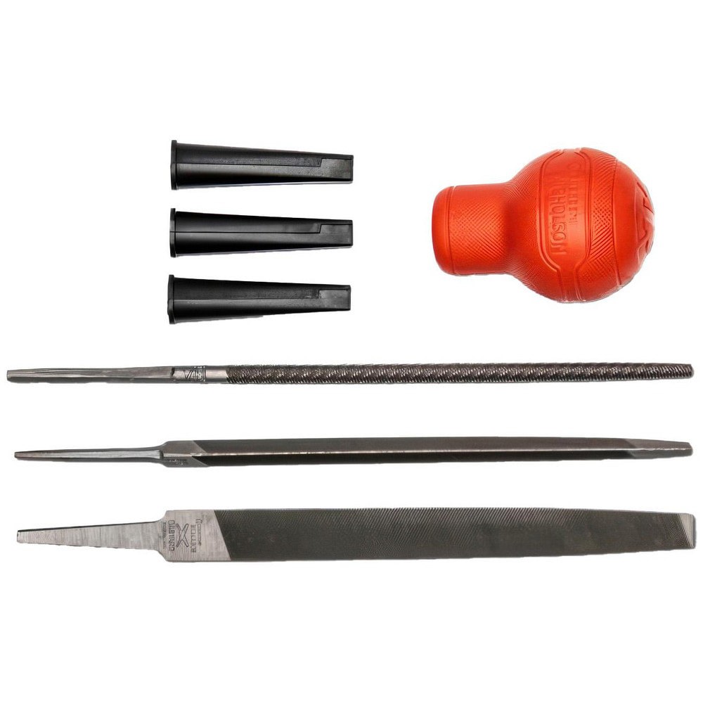File Sets; File Set Type: American ; Built-In Handles: No ; Grade: Bastard Cut ; File Length: 6in ; File Shape: Flat; Round; Triangular ; Handle Style: Round