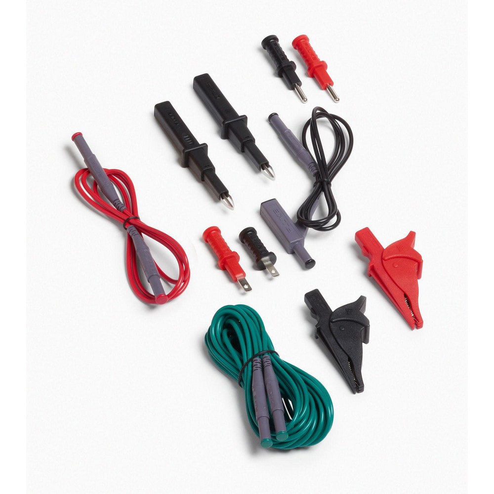 The Fluke 2000ACC Test Lead Accessory Kit is a replacement accessory kit for the Fluke 2052 Advanced Wire Tracer and 2062 Advanced Pro Wire Tracer. The round and blade adapter sets make it easy to connect test leads to outlets, while the alligator clips
