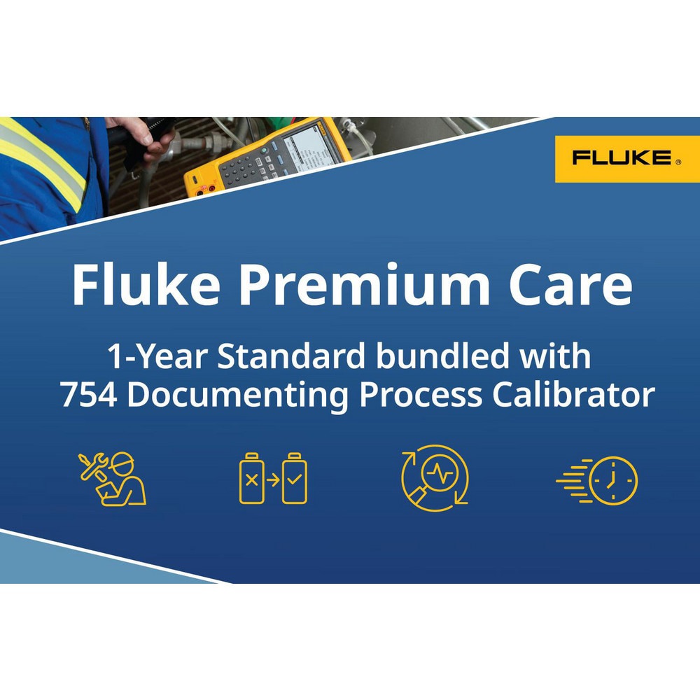Fluke 754 Calibrator plus Fluke Premium Care ensures your test tool function properly and limits unplanned downtime and costs. Standard service level provides coverage above and beyond the original product warranty. One fee covers your product for a 1-
