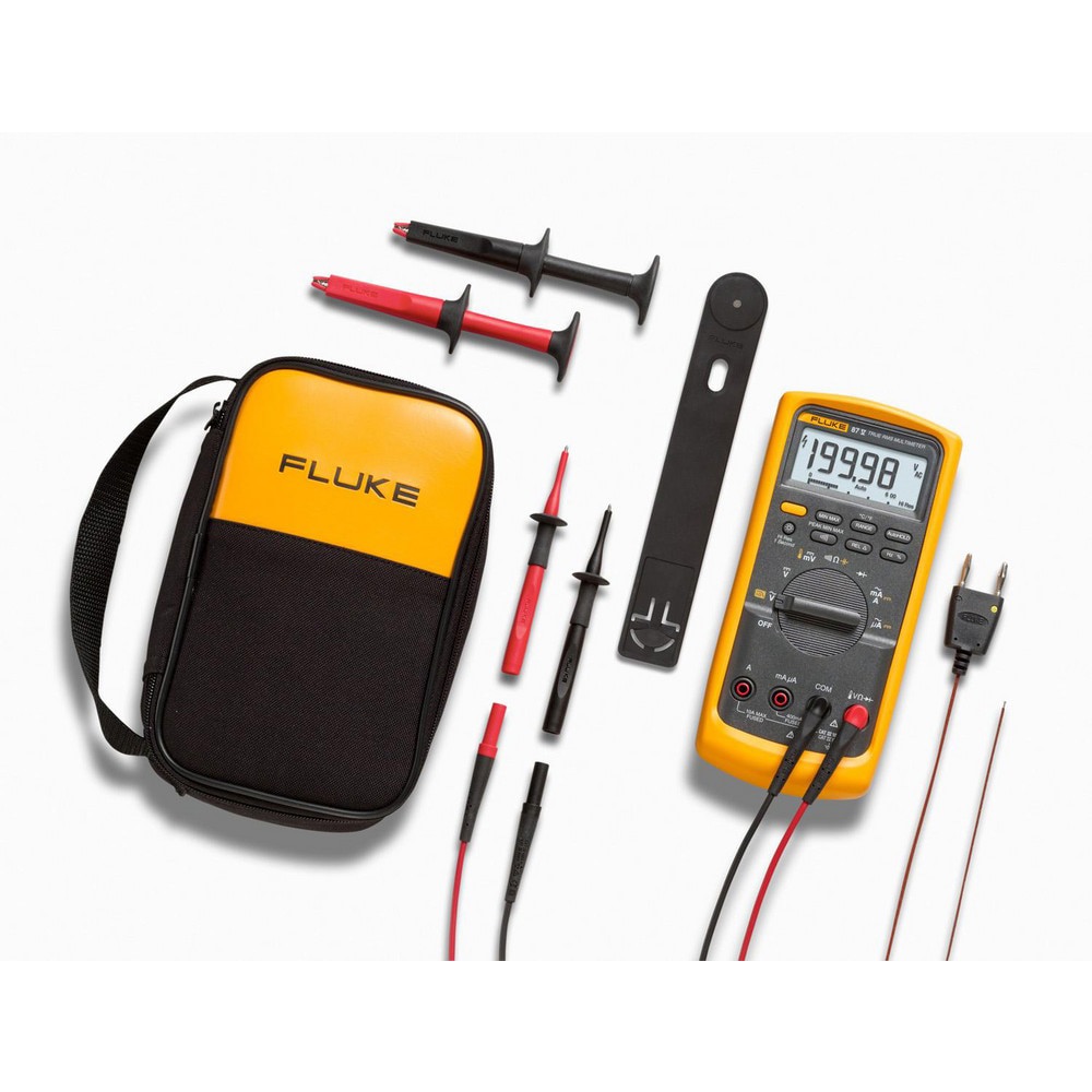 Multimeters; Maximum DC Voltage: 1000 ; Maximum AC Voltage: 1000 ; Maximum AC Current (A): 20 ; Temp Measurement Range (C): -200 to 1090 degree ; Maximum Resistance (Megohms): 50 ; Batteries Included: Yes