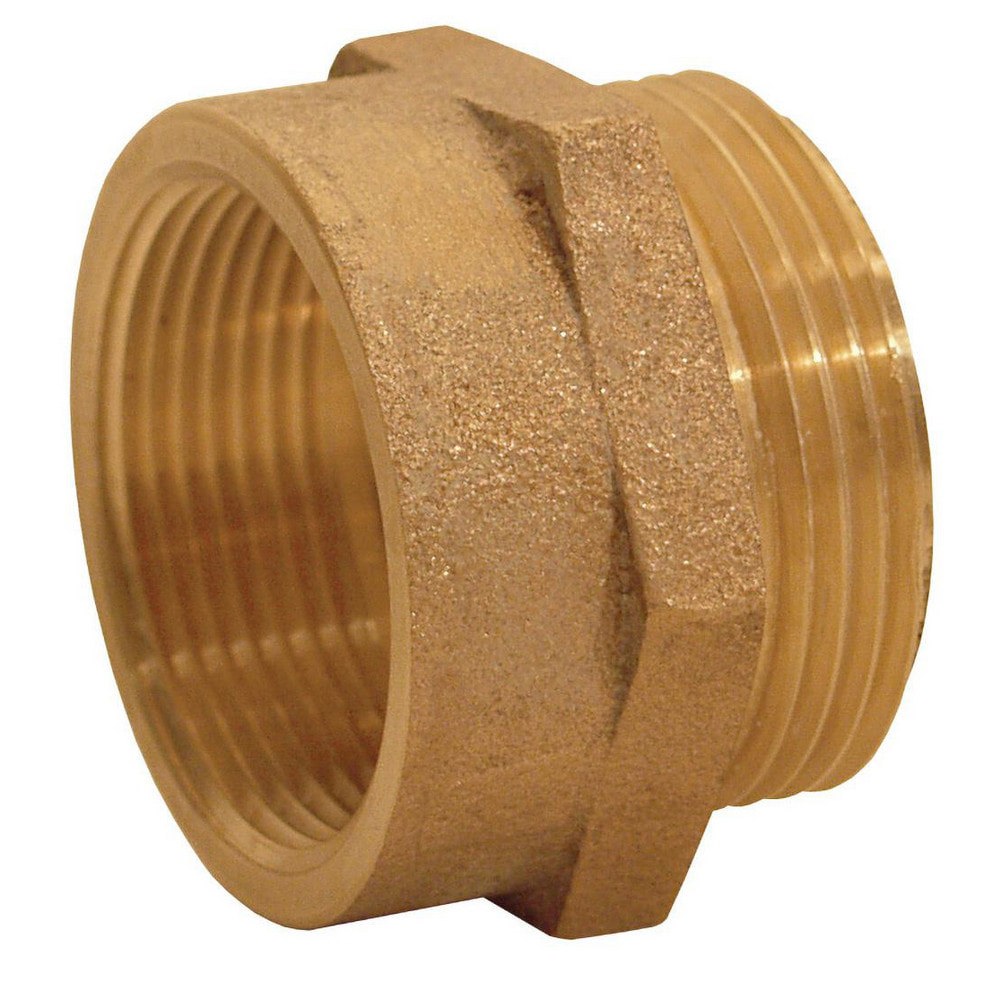 Brass & Chrome Pipe Fittings; Fitting Type: Female x Male Hex Nipple ; Fitting Size: 1-1/2 x 1-1/2 ; End Connections: FNPSH x MNST ; Connection Type: Threaded ; Pressure Rating (psi): 175 ; Fitting Shape: Straight
