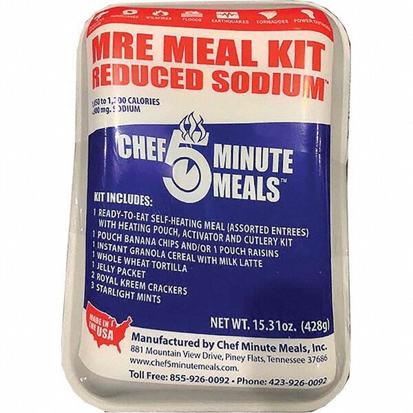 Ready-to-Eat Meals; Type: Variety Assortment; Includes: Spaghetti & Meatballs, Beef Stew, Chicken Pasta Parm, Chicken Creole w/Brown Rice, Chicken Patty in BBQ Sauce w/Rice & Beans & Pasta Fagioli; Contents/Features: Instant Granola Cereal w/Latte; Season