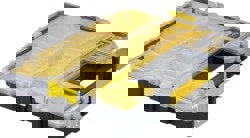 10 Compartment Clear, Black, Yellow Small Parts Shallow Storage Box