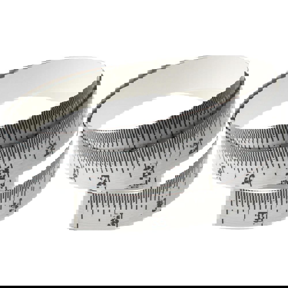 3 Ft. Long x 1/2 Inch Wide, 1/32 Inch Graduation, Silver, Mylar Adhesive Tape Measure