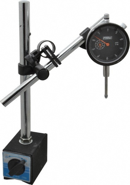 Dial Indicator & Base Kit: 0-100 Dial Reading