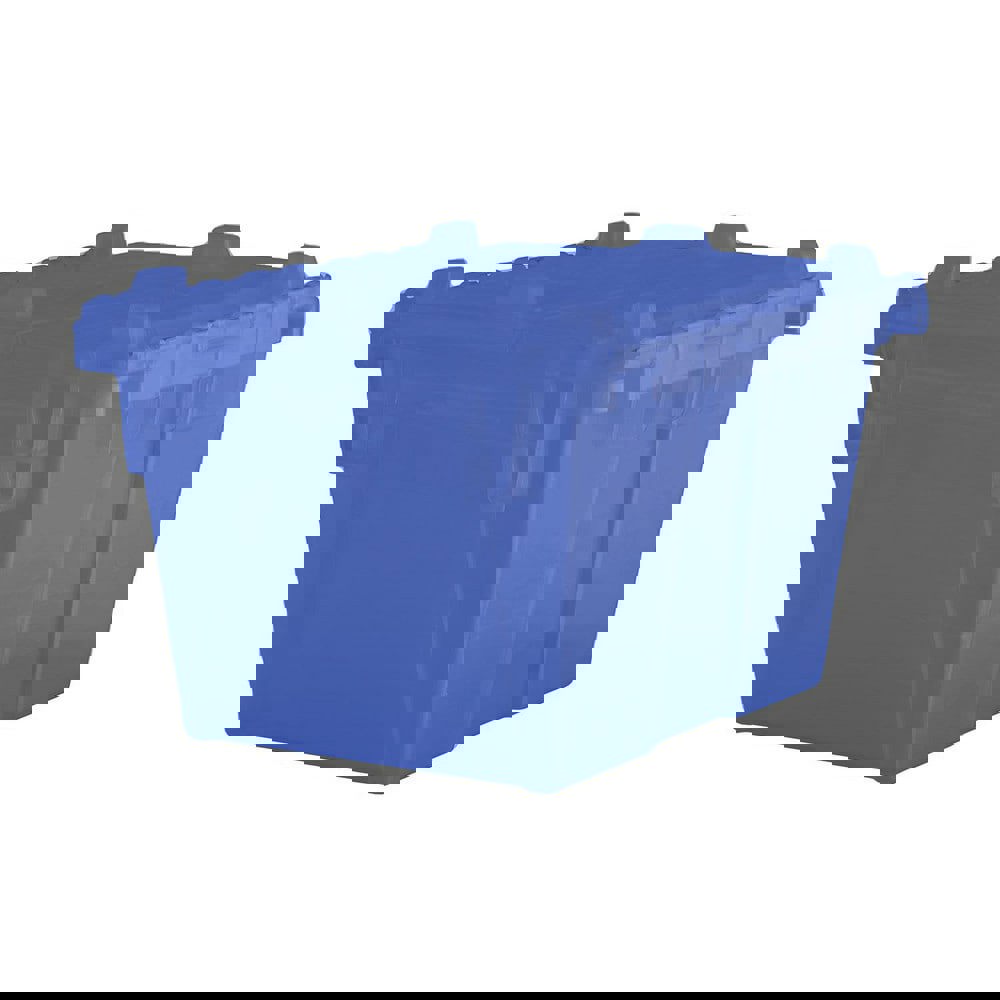 Polyethylene Attached-Lid Storage Tote: 70 lb Capacity