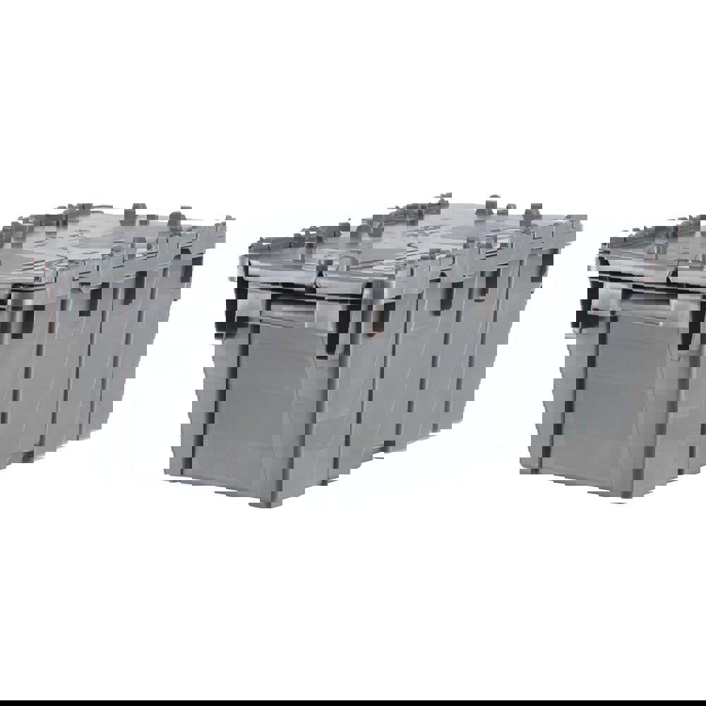 Polyethylene Attached-Lid Storage Tote: 70 lb Capacity