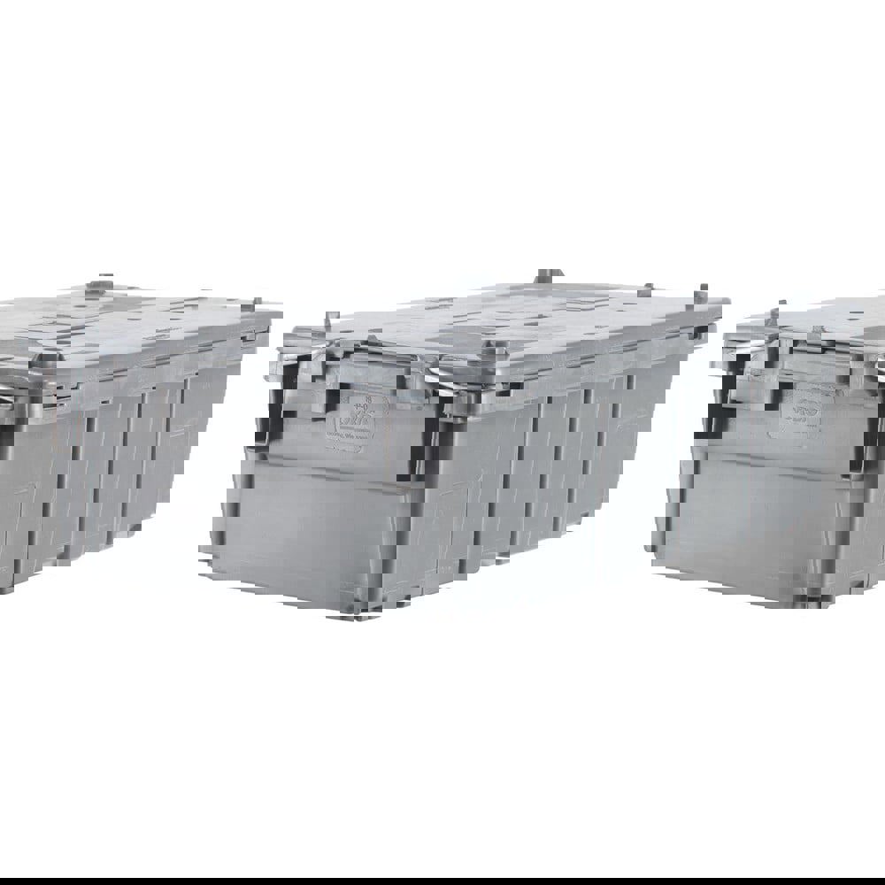 Polyethylene Attached-Lid Storage Tote: 40 lb Capacity