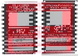 9 x 7 in. Control Valve Fire Sprinkler Sign