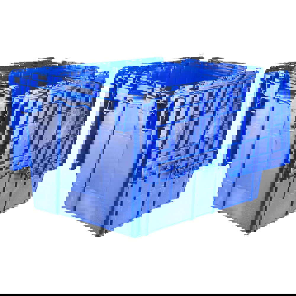 Polyethylene Attached-Lid Storage Tote: 70 lb Capacity