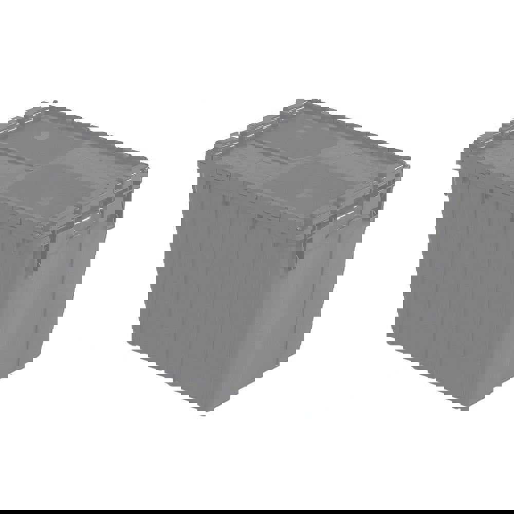 Polyethylene Attached-Lid Storage Tote: 70 lb Capacity