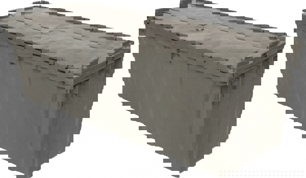 Polyethylene Attached-Lid Storage Tote: 40 lb Capacity