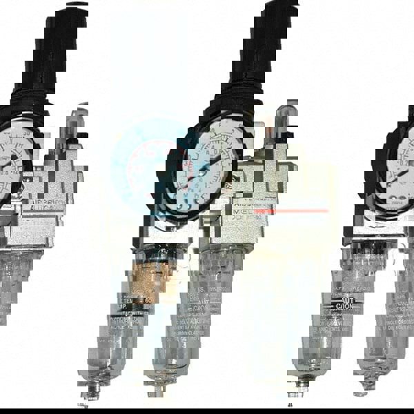 FRL Combination Unit: 1/4 NPT, Standard, 2 Pc Filter/Regulator-Lubricator