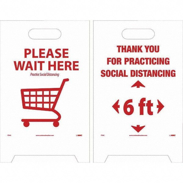 Cone & A Frame Floor Signs; Sign Type: Accident Prevention ; Overall Height: 19in ; Viewing Points: Two-View ; Number of Printed Sides: 4