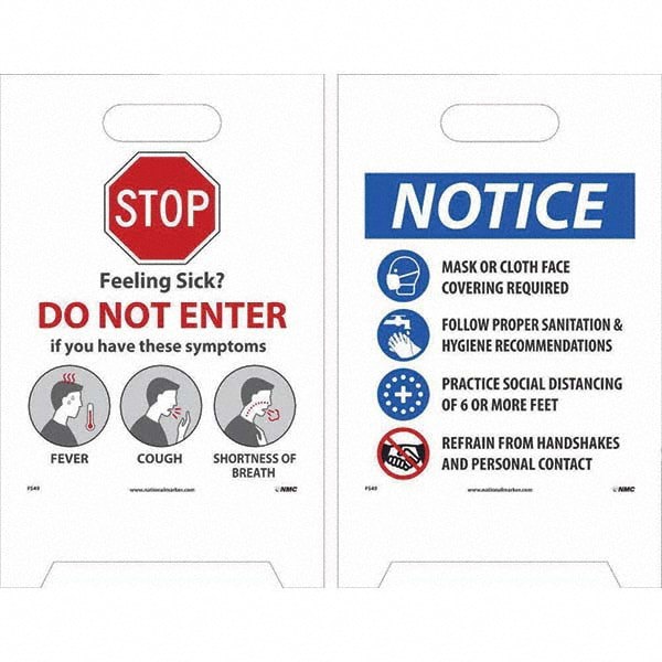 Cone & A Frame Floor Signs; Sign Type: Accident Prevention ; Overall Height: 19in ; Viewing Points: Two-View ; Number of Printed Sides: 4