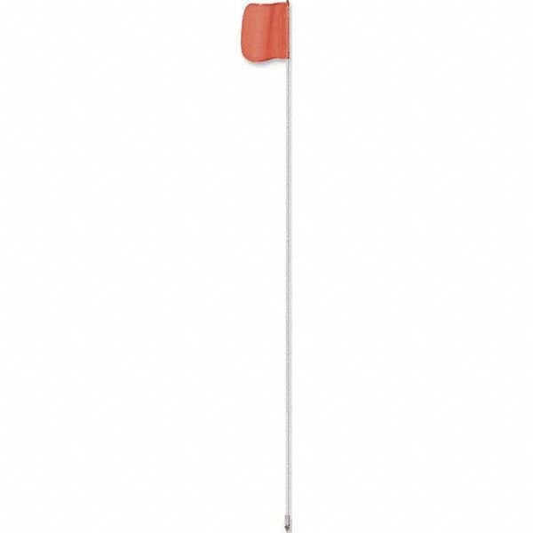 Marking Flags; Type: Warning Whip Flag ; Message or Pattern: Reflective X ; Color: Orange; White ; Overall Height (Inch): 96 ; Overall Height (Feet): 8.00 ; Flag Height (Inch): 12