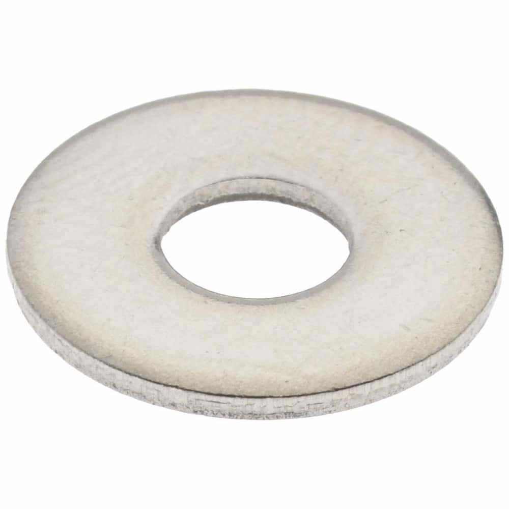 M4 Screw Fender Flat Washer: Grade 18-8 Stainless Steel, Plain Finish