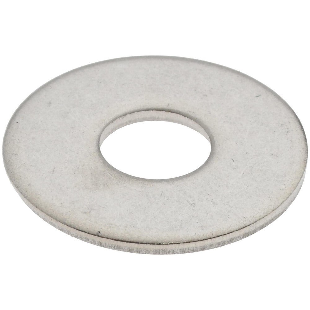 M8 Screw Fender Flat Washer: Grade 18-8 Stainless Steel, Plain Finish