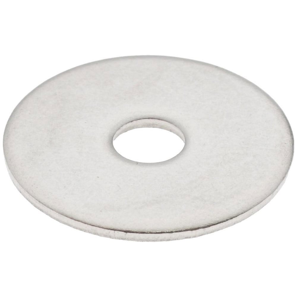 M3 Screw Fender Flat Washer: Grade 18-8 Stainless Steel, Plain Finish