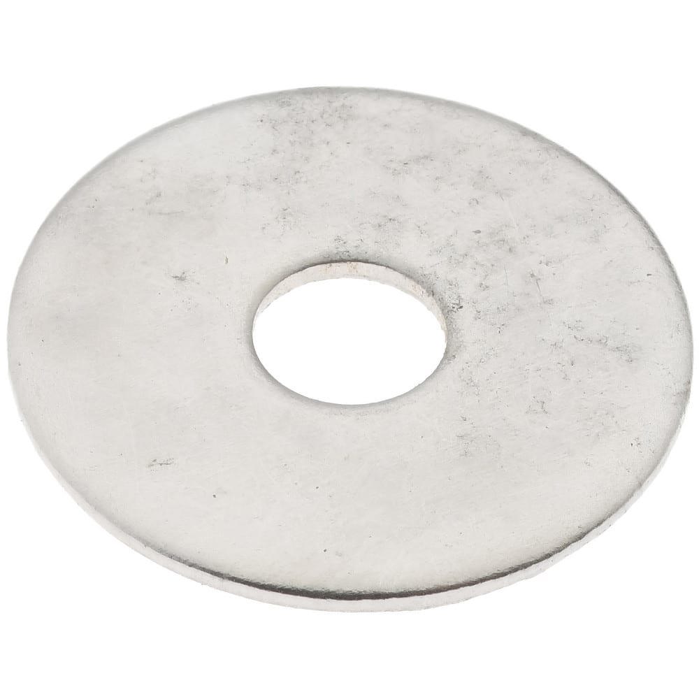 M4 Screw Fender Flat Washer: Grade 18-8 Stainless Steel, Plain Finish