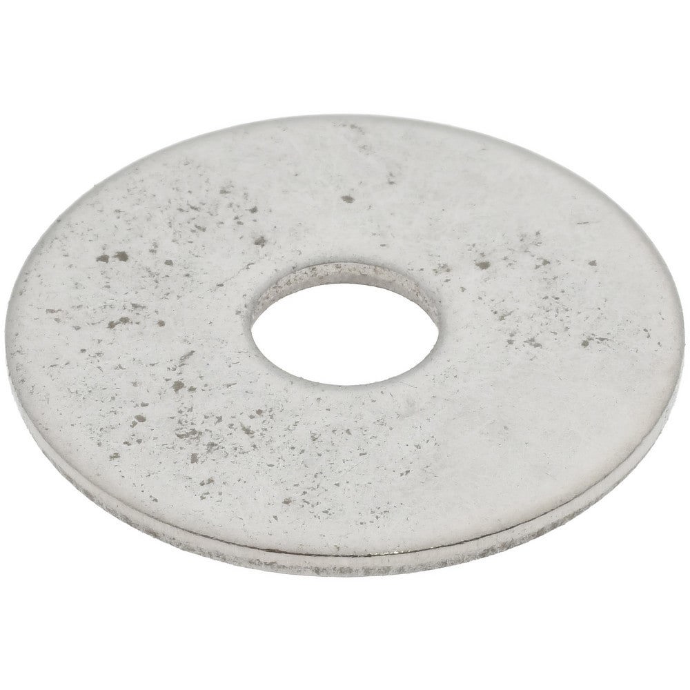 M6 Screw Fender Flat Washer: Grade 18-8 Stainless Steel, Plain Finish