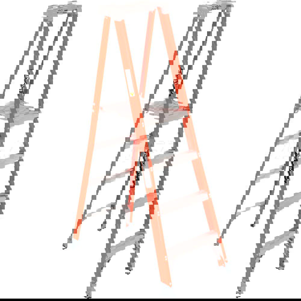 3-Step Fiberglass Ladder Platform: 300 lb Capacity, 14-1/2