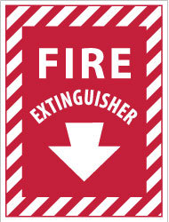 Fire Extinguisher, Pressure Sensitive Vinyl Fire Sign