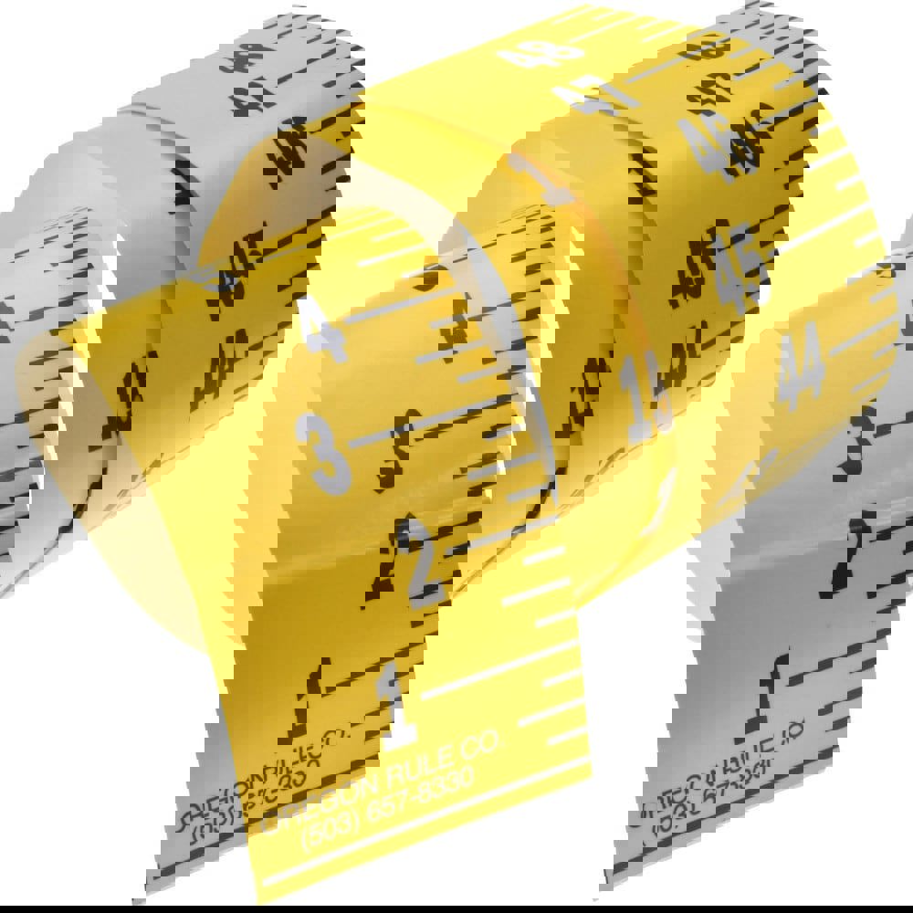 4 Ft. Long x 3 Inch Wide, 1/4 Inch Graduation, Yellow, Mylar Adhesive Tape Measure