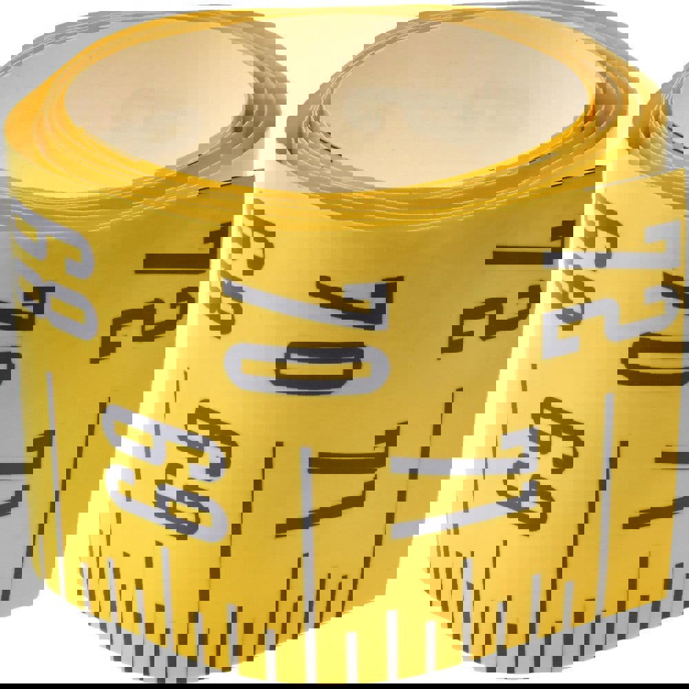 6 Ft. Long x 3 Inch Wide, 1/4 Inch Graduation, Yellow, Mylar Adhesive Tape Measure