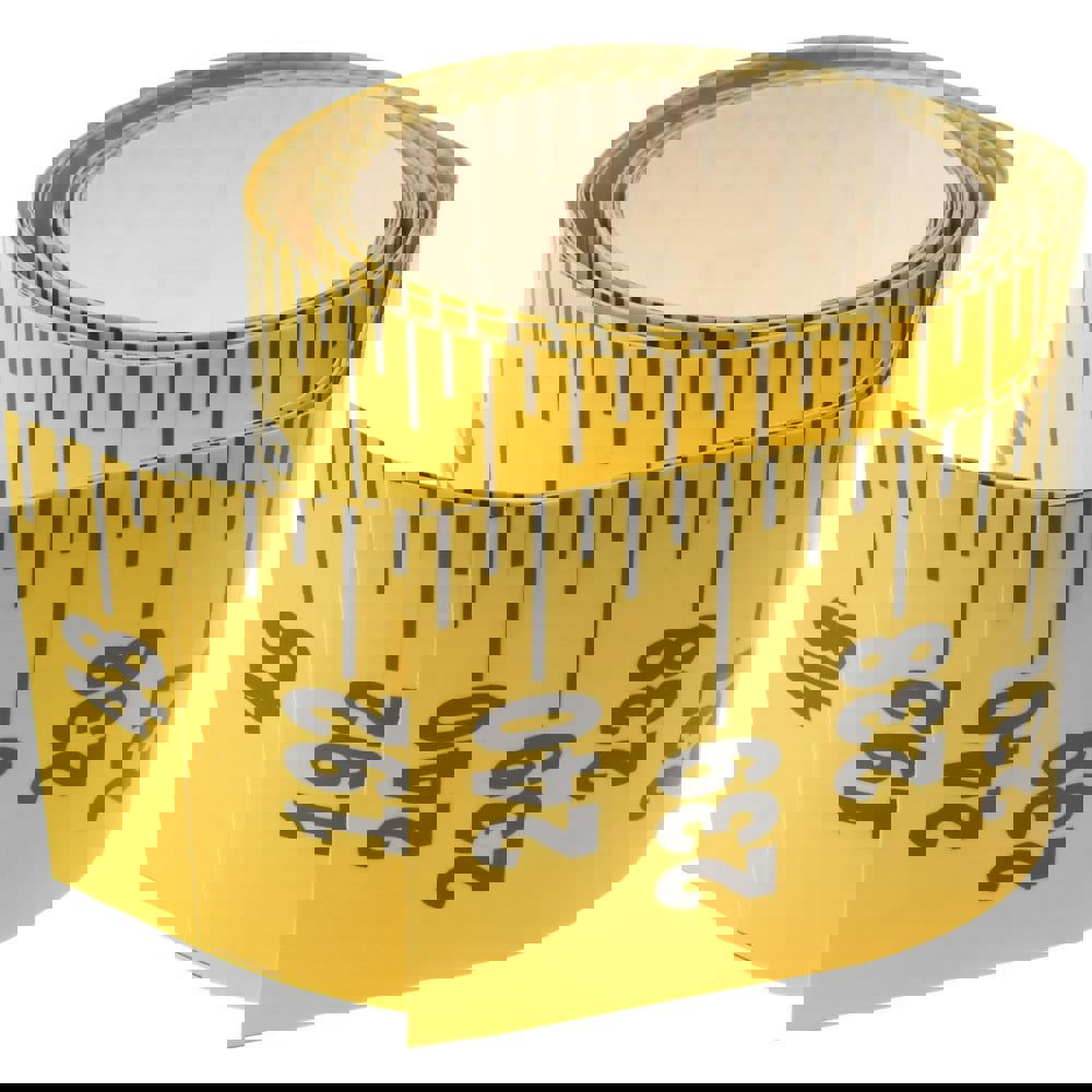 20 Ft. Long x 3 Inch Wide, 1/4 Inch Graduation, Yellow, Mylar Adhesive Tape Measure