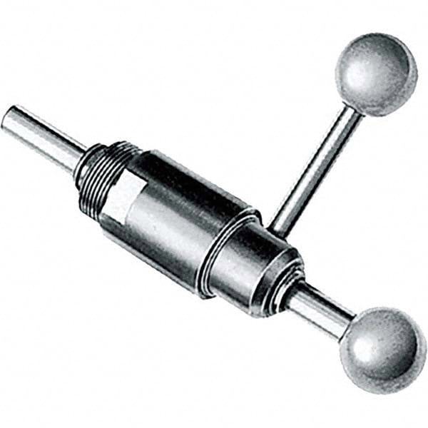 3,000 N Capacity, M6 Plunger, 12mm Plunger Diam, Through Hole Mt, Two Hand, Plunger & Hand Lever Actuation, Variable Stroke Straight Line Action Clamp