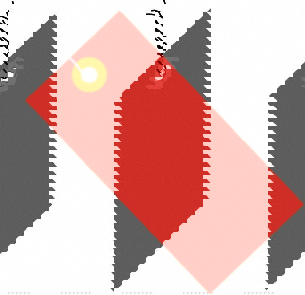 Blank Tag: 3-1/4'' High, Red, Polypropylene