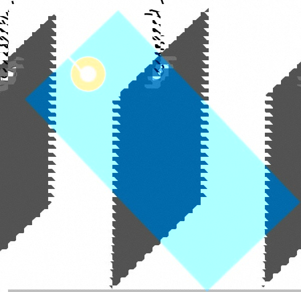 Blank Tag: 3-3/4'' High, Blue, Polypropylene