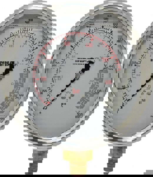 0 - 10,000 psi Liquid-Filled Hydraulic Pressure Gauge