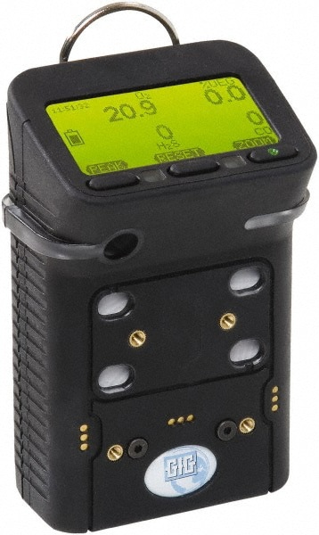 Multi-Gas Detector: Carbon Monoxide, Combustible, Hydrogen Sulfide, Methane & Oxygen, Audible & Visual Signal, LCD