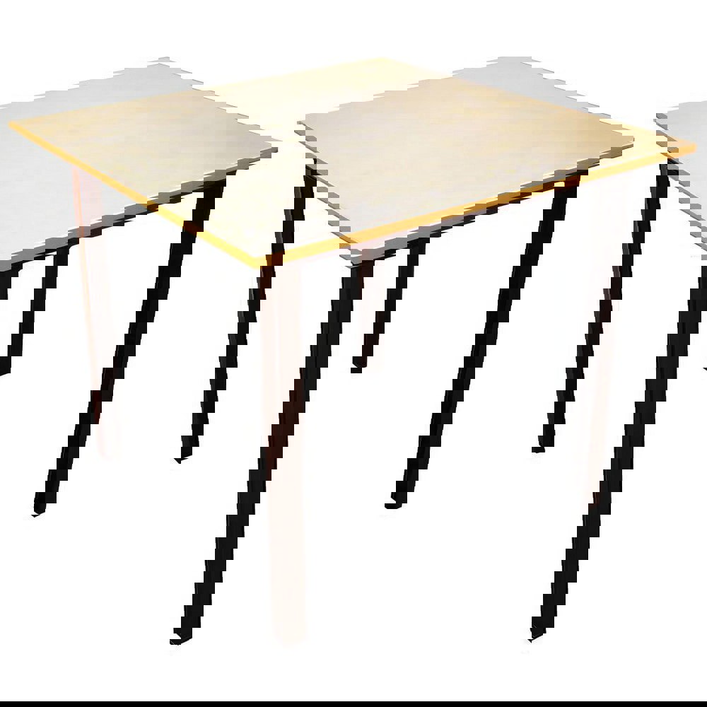 Stationary Tables; Table Type: Cafeteria ; Body Material: Steel ; Table Top Color: Beige ; Frame Color: Black ; Overall Height (Inch): 36 ; Overall Length (Inch): 36