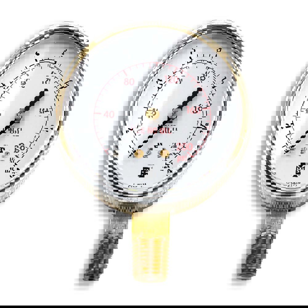 Brass Pressure Gauge, 1/4