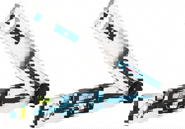 Digital & Dial Protractors; Style: Angle; Minimum Angle Measurement: 0 0; Measuring Range (Degrees): 220; Maximum Angle Measurement: 220 0; Batteries Included: Yes; Number Of Batteries: 4; Overall Length: 17.6 in; Overall Width: 2 in; Features: Four Tools