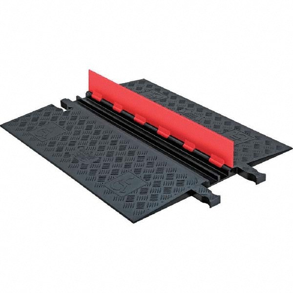 Floor Cable Cover: Polyurethane, 2 Channels, 3/4