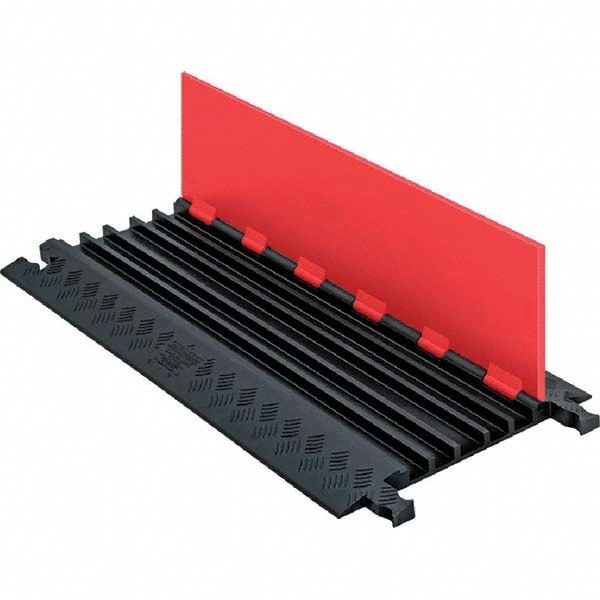Floor Cable Cover: Polyurethane, 5 Channels, 3/4