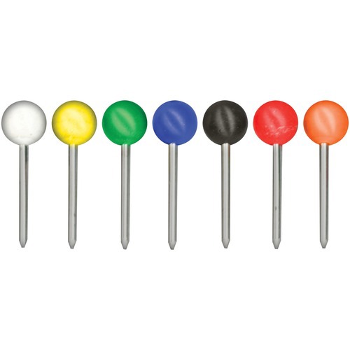 Map Tacks, Plastic, Assorted, 3/8