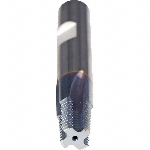 Straight Flute Thread Mill: 1/4-19, Internal, 4 Flutes, Solid Carbide
