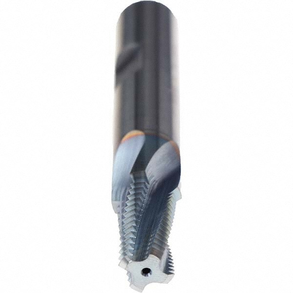 Helical Flute Thread Mill: 3/8-18, Internal, 4 Flute, Solid Carbide